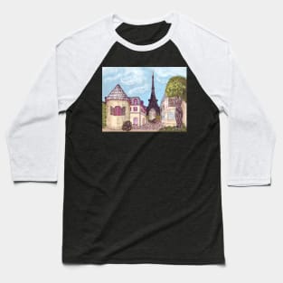 Paris Eiffel Tower Inspired Landscape Baseball T-Shirt